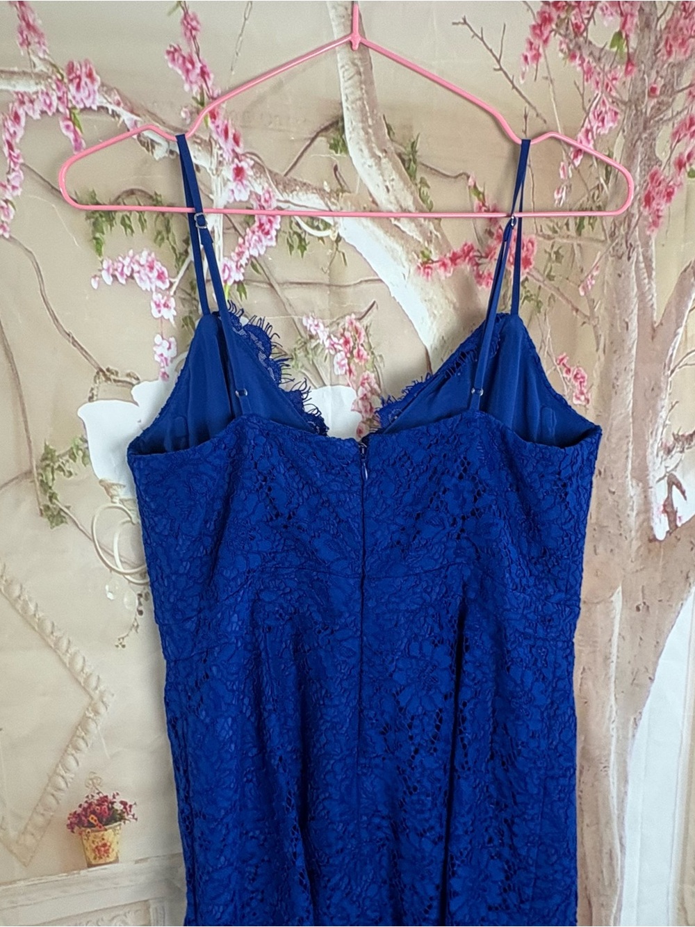 NEW J. Crew Cobalt Blue Lace Slip Dress with Scalloped Hem - Picture 6 of 9